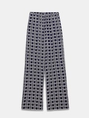 Mint Velvet Blue Printed Wide Leg Trousers - Image 8 of 8
