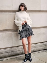 Mint Velvet Black Spot Print Mini Skirt - Image 3 of 8