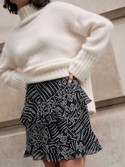Mint Velvet Black Spot Print Mini Skirt - Image 4 of 8