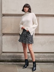 Mint Velvet Black Spot Print Mini Skirt - Image 5 of 8