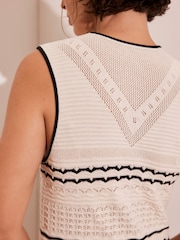 Mint Velvet White Textured Knit 100% Cotton Maxi Dress - Image 5 of 8