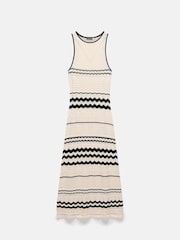 Mint Velvet White Textured Knit 100% Cotton Maxi Dress - Image 7 of 8