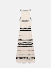 Mint Velvet White Textured Knit 100% Cotton Maxi Dress - Image 8 of 8