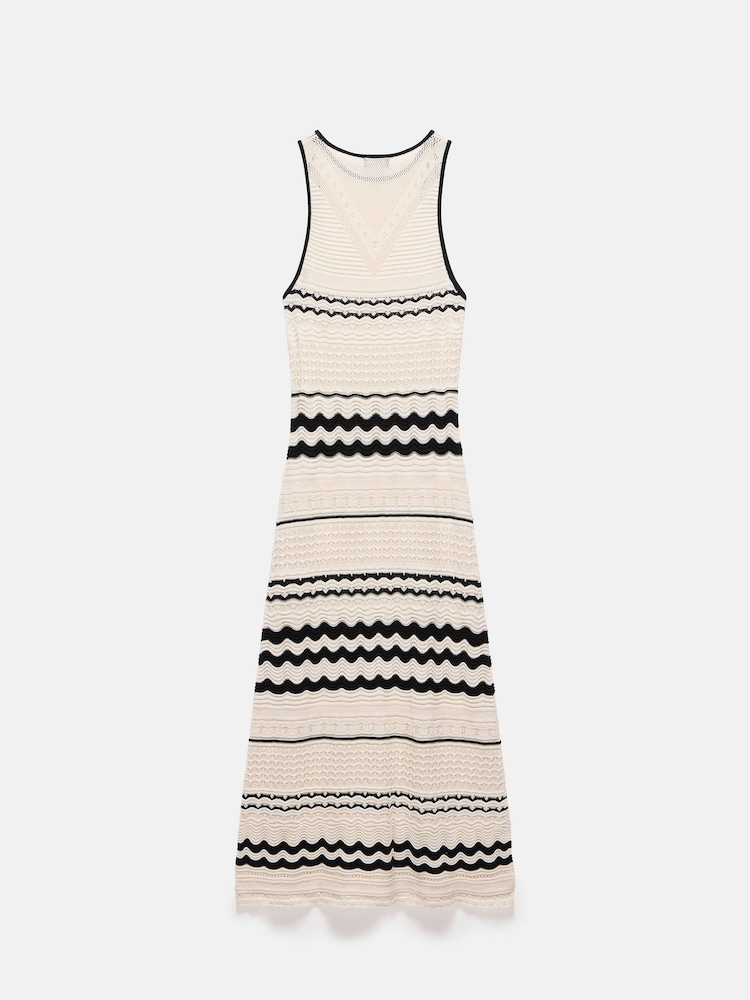 Mint Velvet White Textured Knit 100% Cotton Maxi Dress - Image 8 of 8