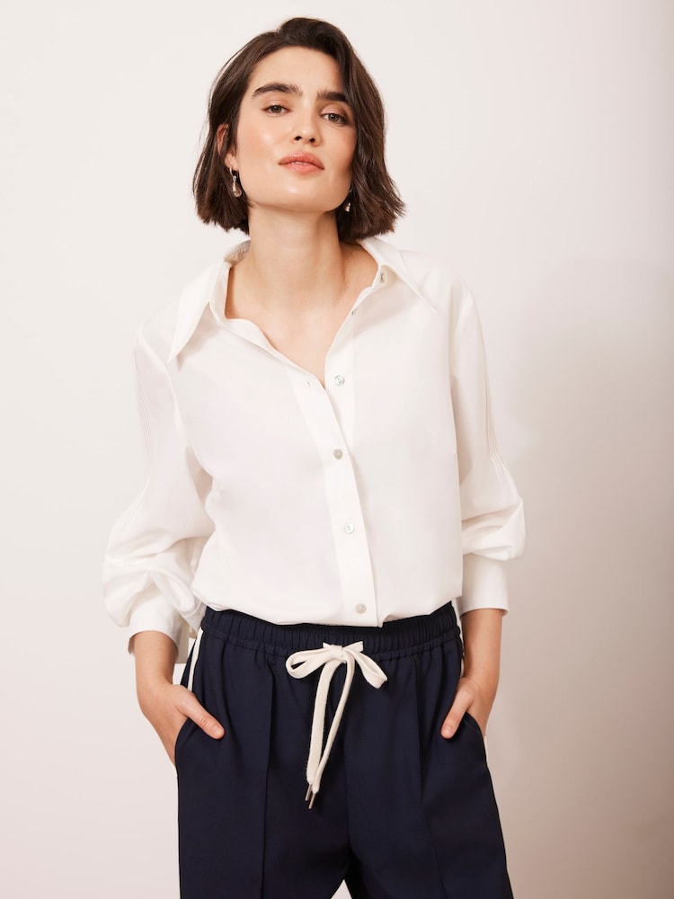 Mint Velvet White Pintuck Detail Shirt - Image 2 of 8
