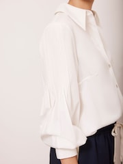 Mint Velvet White Pintuck Detail Shirt - Image 3 of 8