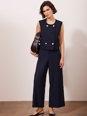 Mint Velvet Blue Button Detail Waistcoat - Image 6 of 8