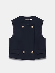 Mint Velvet Blue Button Detail Waistcoat - Image 7 of 8