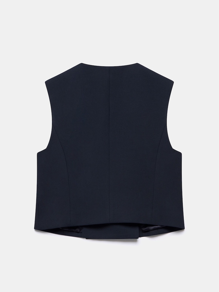 Mint Velvet Blue Button Detail Waistcoat - Image 8 of 8 Mint Velvet Blue Button Detail Waistcoat - Image 8 of 8