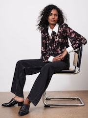 Mint Velvet Black Floral Print Shirt - Image 1 of 8