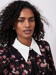 Mint Velvet Black Floral Print Shirt - Image 6 of 8