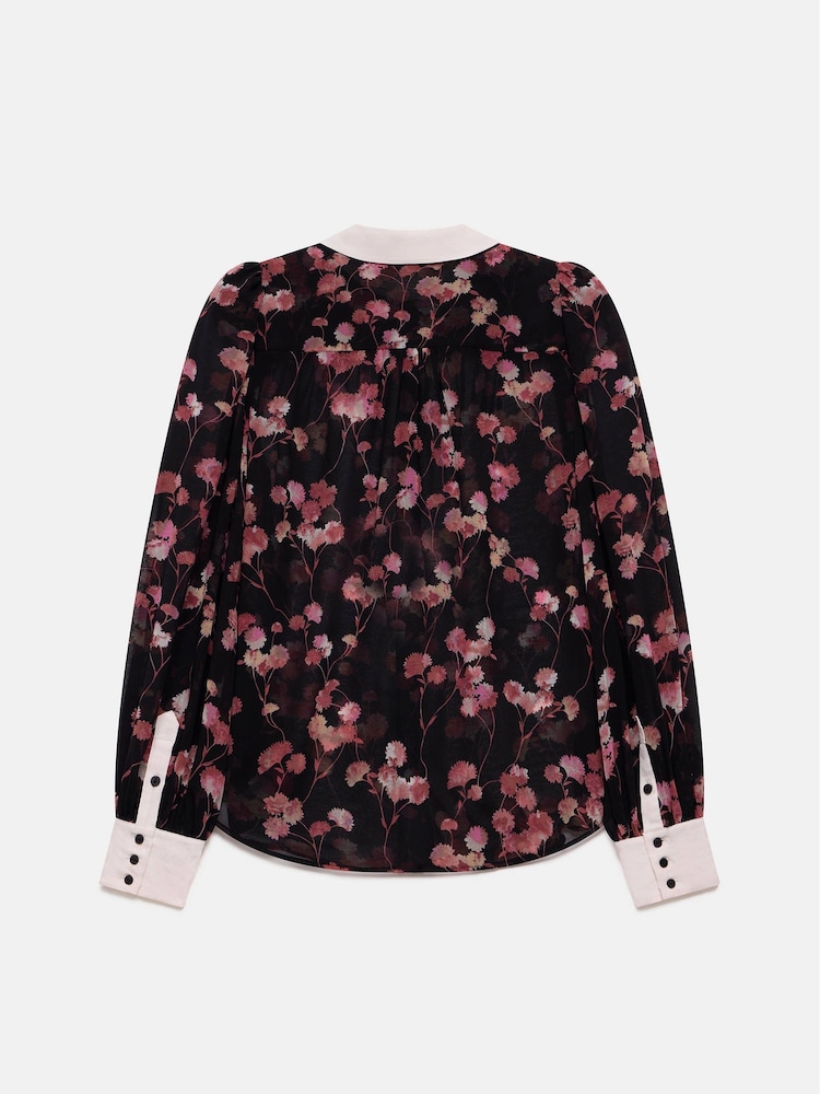 Mint Velvet Black Floral Print Shirt - Image 8 of 8 Mint Velvet Black Floral Print Shirt - Image 8 of 8