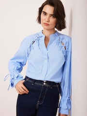 Mint Velvet Striped Tie Detail Shirt - Bild 6 von 8