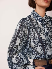 Mint Velvet Blue Floral Print Shirt - Image 3 of 8