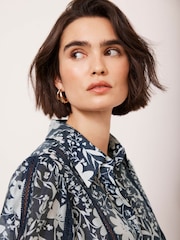 Mint Velvet Blue Floral Print Shirt - Image 4 of 8