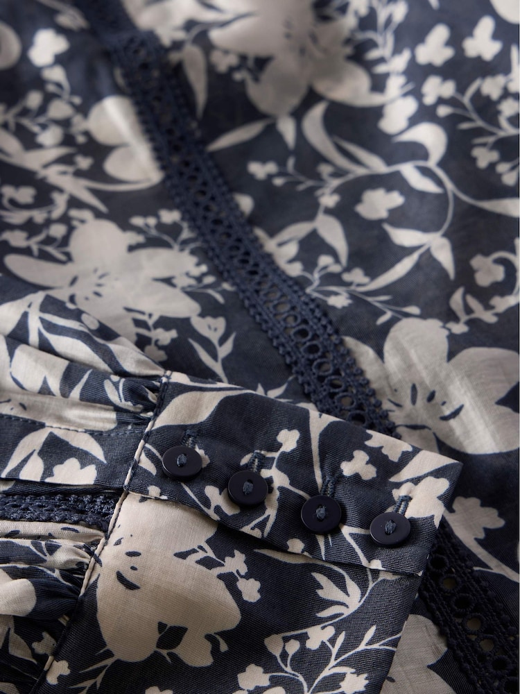 Mint Velvet Blue Floral Print Shirt - Image 8 of 8