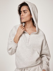 Mint Velvet Grey Cropped Hooded Sweatshirt - Image 2 of 8