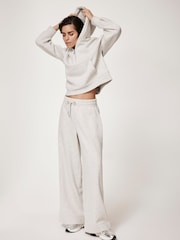 Mint Velvet Grey Cropped Hooded Sweatshirt - Image 3 of 8