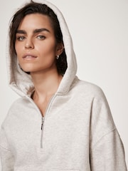 Mint Velvet Grey Cropped Hooded Sweatshirt - Image 4 of 8