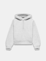 Mint Velvet Grey Cropped Hooded Sweatshirt - Image 6 of 8