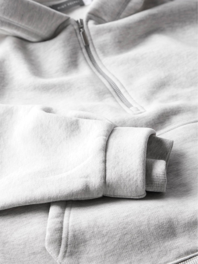 Mint Velvet Grey Cropped Hooded Sweatshirt - Image 8 of 8