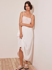 Mint Velvet Pink Crochet Trim Maxi Dress - Image 5 of 8