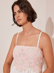 Mint Velvet Pink Crochet Trim Maxi Dress - Image 6 of 8