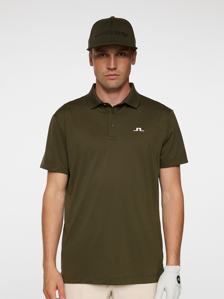 J.Lindeberg Dark Green Golf Bridge Polo Shirt - Image 1 of 6