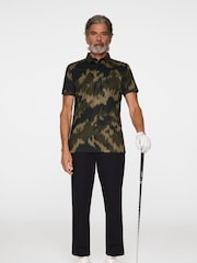 J.Lindeberg Dark Green Golf Tour Tech Print Polo Shirt - Image 2 of 5