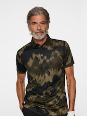 J.Lindeberg Dark Green Golf Tour Tech Print Polo Shirt - Image 3 of 5