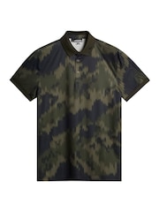 J.Lindeberg Dark Green Golf Tour Tech Print Polo Shirt - Image 5 of 5
