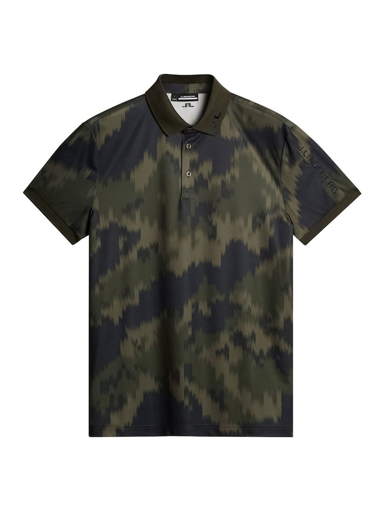 J.Lindeberg Dark Green Golf Tour Tech Print Polo Shirt - Image 5 of 5 J.Lindeberg Dark Green Golf Tour Tech Print Polo Shirt - Image 5 of 5