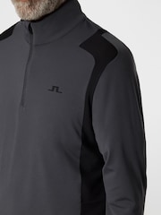 J.Lindeberg Grey Golf Lukas Quarter Zip Mid Layer Sweatshirt - Image 4 of 5