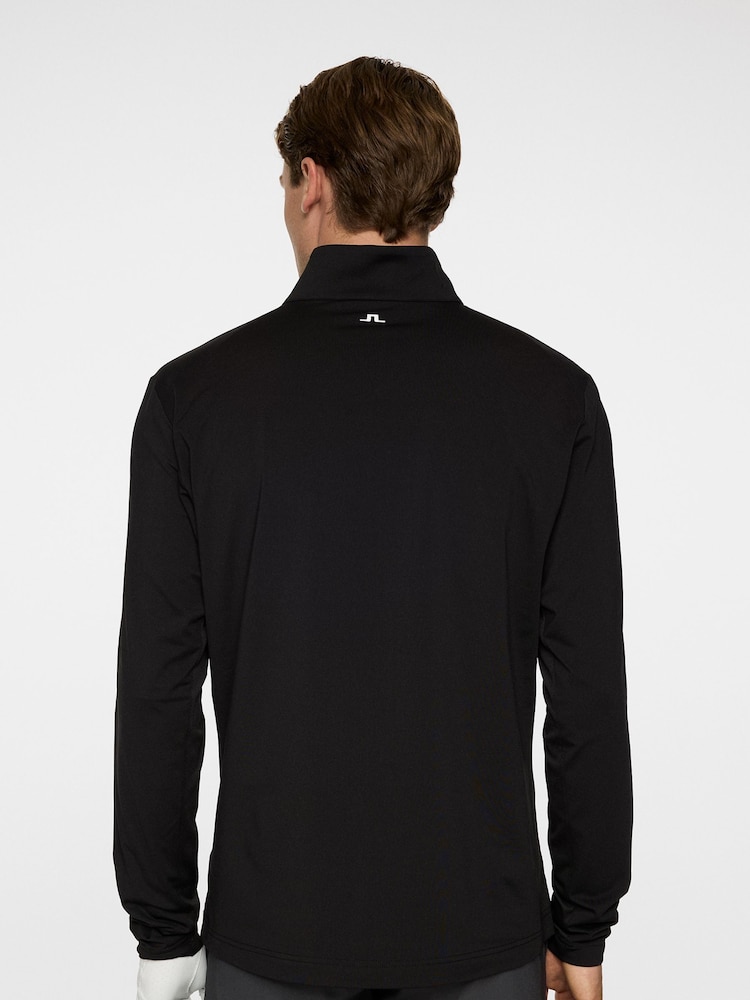 J.Lindeberg Black Golf Tour Tech Mid Layer Sweatshirt - Image 2 of 6 J.Lindeberg Black Golf Tour Tech Mid Layer Sweatshirt - Image 2 of 6