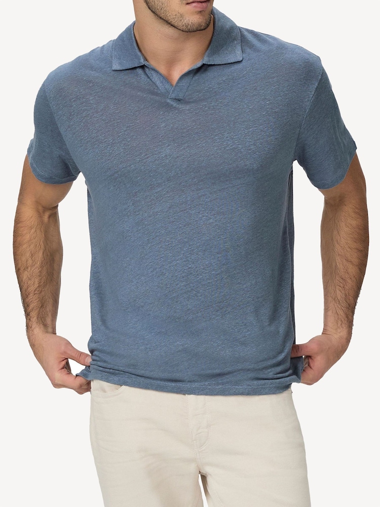 Paige Blue Shelton 100% Linen Polo Shirt - Image 1 of 5 Paige Blue Shelton 100% Linen Polo Shirt - Image 1 of 5