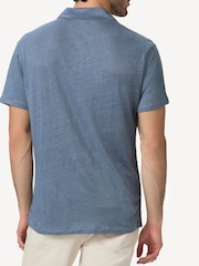 Paige Blue Shelton 100% Linen Polo Shirt - Imagem 2 de 5
