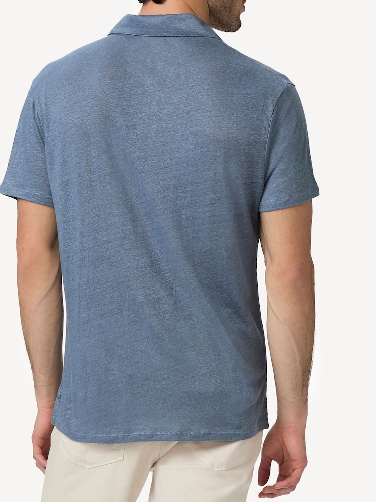 Paige Blue Shelton 100% Linen Polo Shirt - Image 2 of 5 Paige Blue Shelton 100% Linen Polo Shirt - Image 2 of 5
