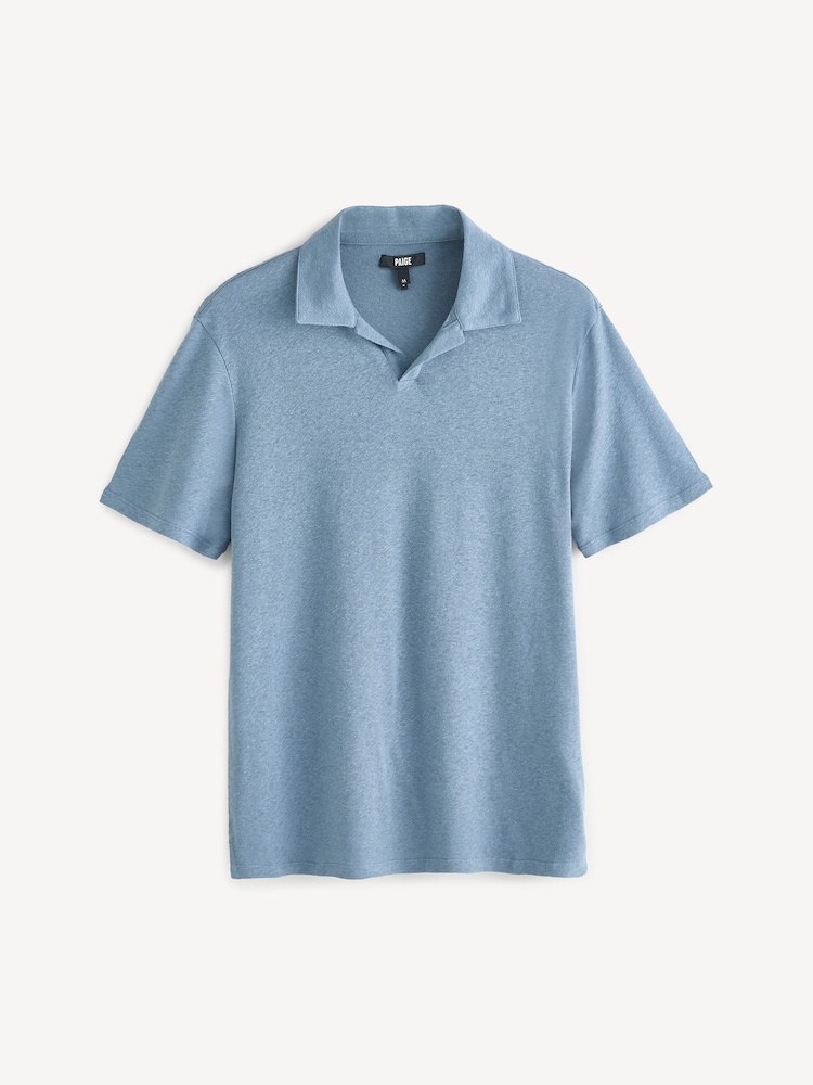 Paige Blue Shelton 100% Linen Polo Shirt - Imagem 5 de 5