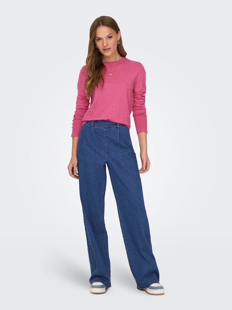 JDY Navy Blue Wide Leg Jeans - Image 1 of 6