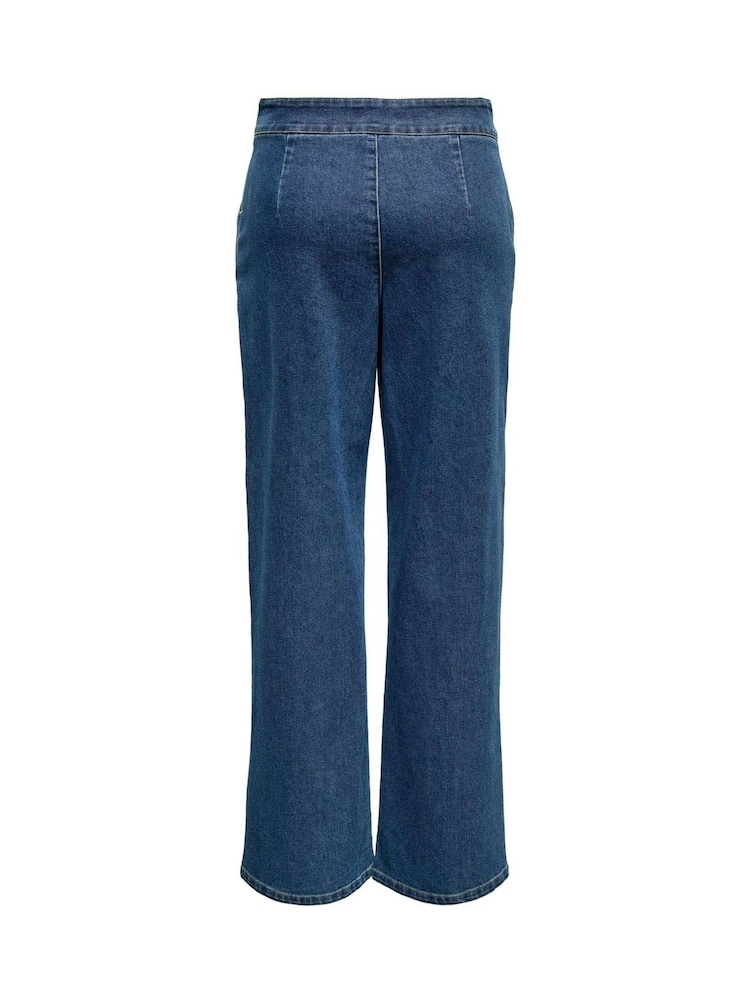JDY Navy Blue Wide Leg Jeans - Image 6 of 6