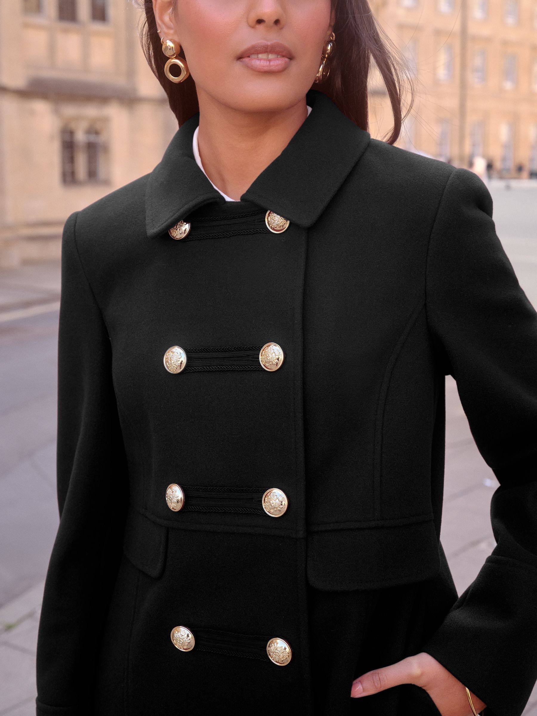 Buy Black - Love & Roses Military Coat from Next Japan