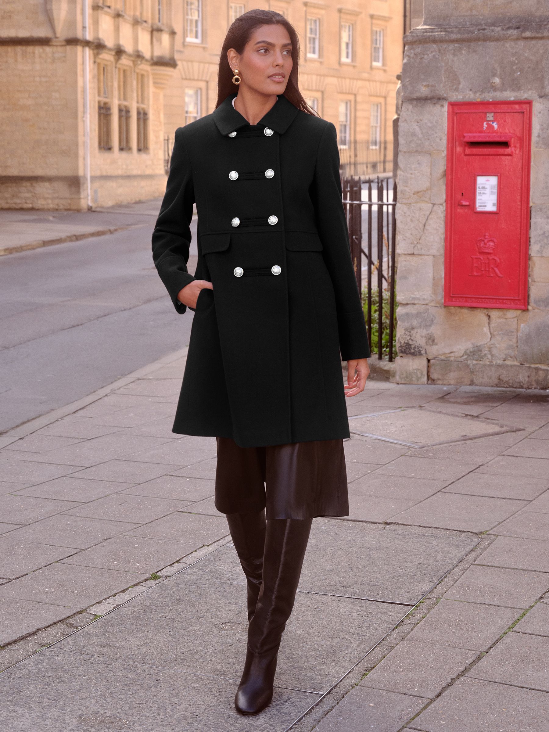 Buy Love & Roses Black Military Coat from Next USA