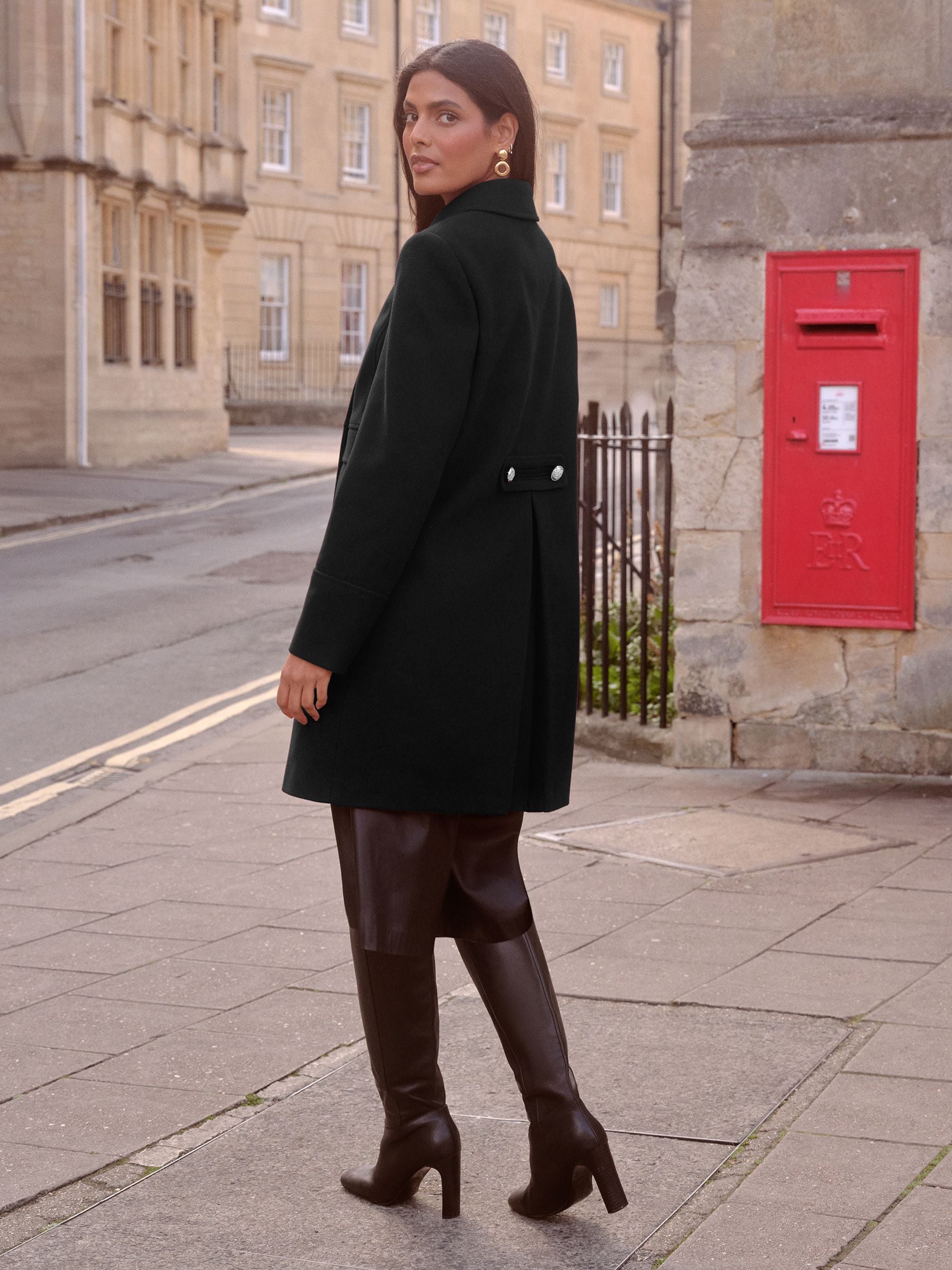 Buy Love & Roses Black Military Coat from Next USA