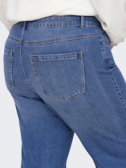 ONLY Curve Blue High Waisted Wide Leg Jeans with Comfort Stretch - Image 3 of 7