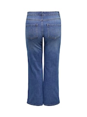 ONLY Curve Blue High Waisted Wide Leg Jeans with Comfort Stretch - Image 7 of 7