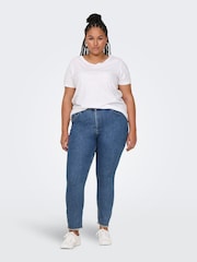 ONLY Curve Blue Mid Rise Skinny Fit Jeans With Comfort Stretch - Image 1 of 7