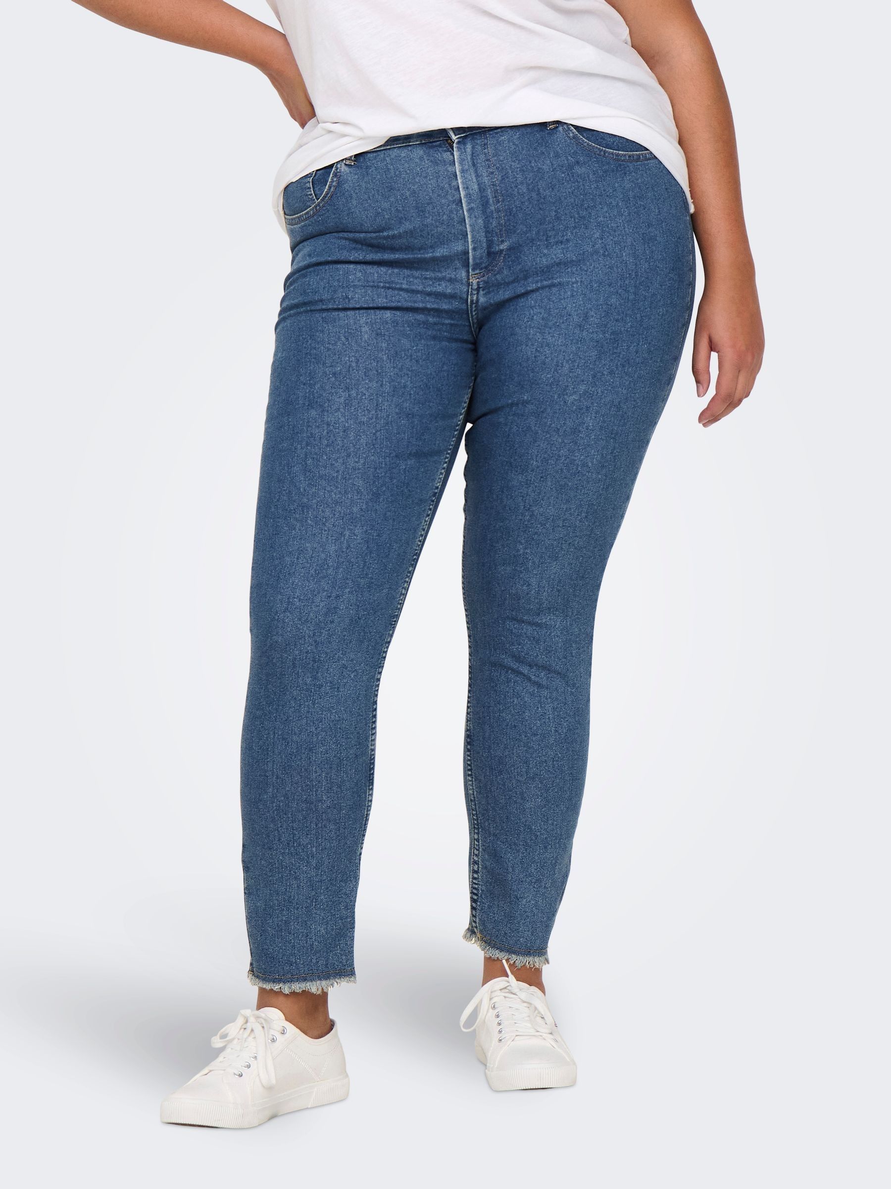Buy ONLY Curve Blue Mid Rise Skinny Fit Jeans With Comfort