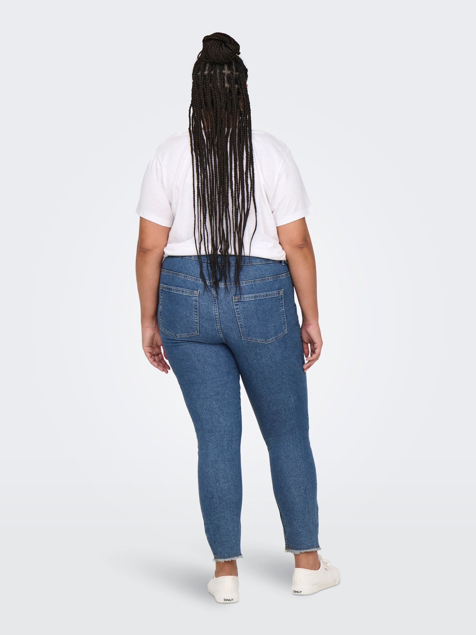 Buy ONLY Curve Blue Mid Rise Skinny Fit Jeans With Comfort