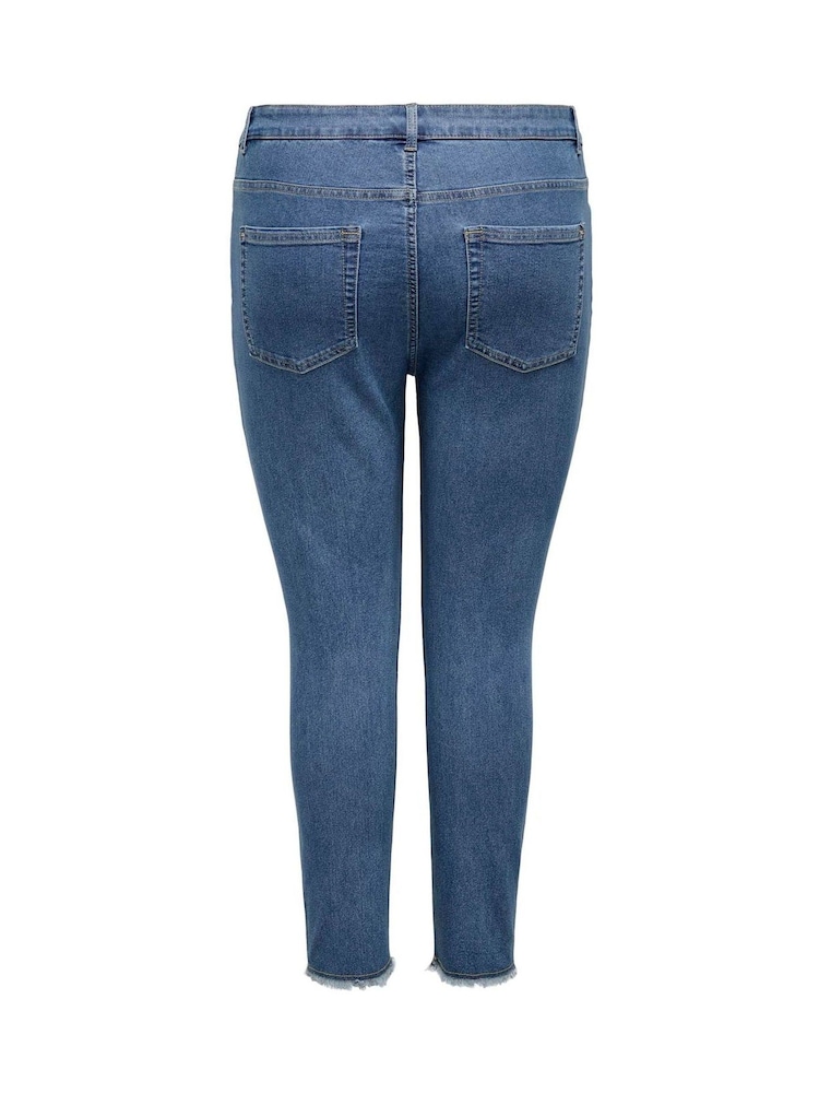 ONLY Curve Blue Mid Rise Skinny Fit Jeans With Comfort Stretch - Image 7 of 7