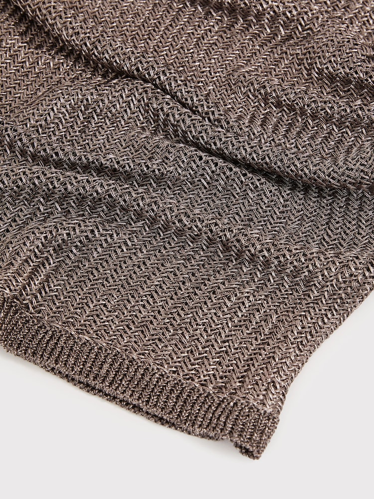 Reiss Gunmetal Tia Metallic Knit Vest - Image 6 of 6